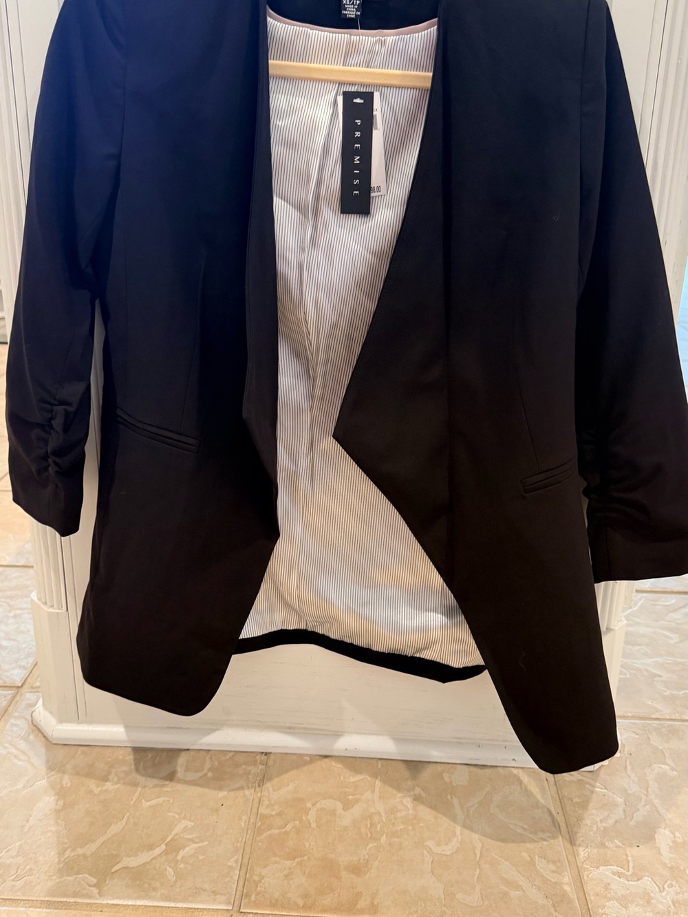 Premise Black Open-Front Women's Blazer